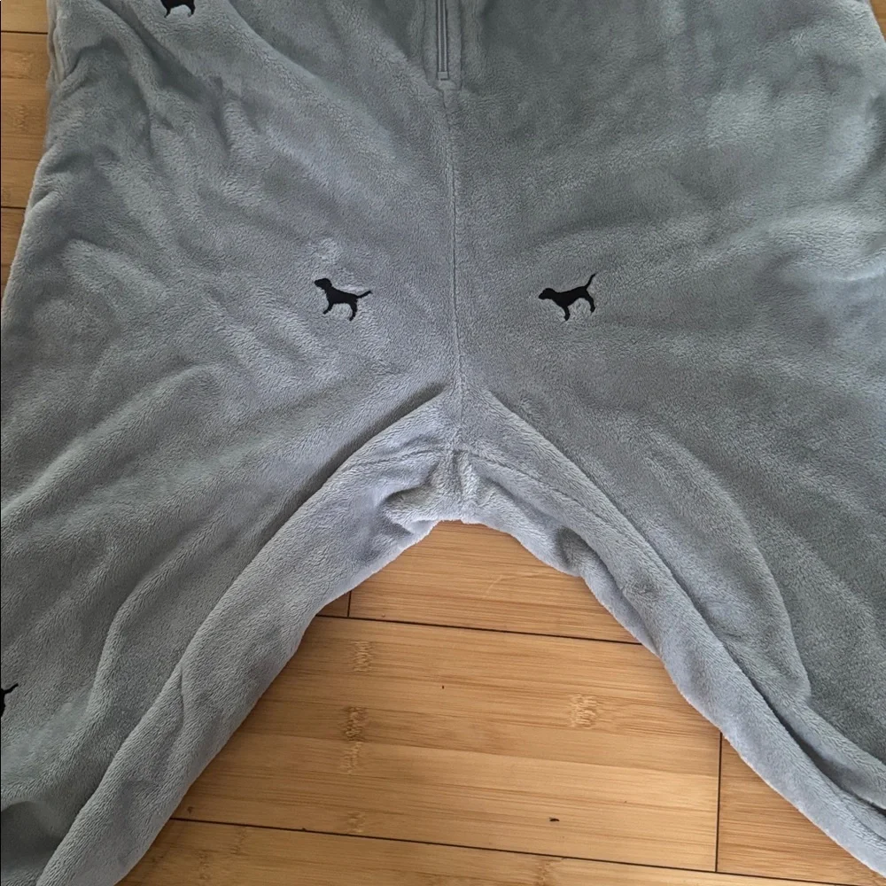 PINK Victoria's Secret Gray Fleece Onesie
